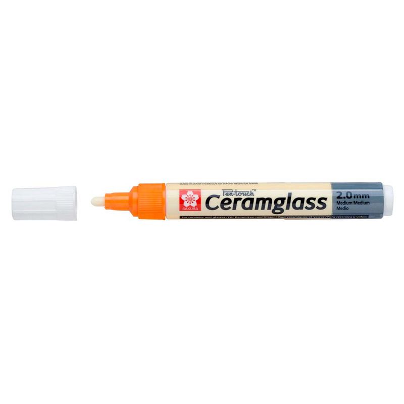 SAKURA - Ceramglass - Marcador para cerámica y vidrio 2mm Naranjo