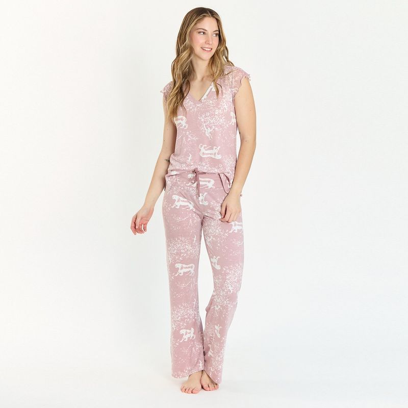 BARBIZON - Pijama Dame Pantalon Largo Malva