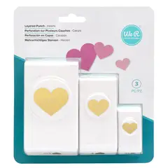 AMERICAN CRAFTS - Set 3 perforadoras diseño Corazón We R Memory Keepers