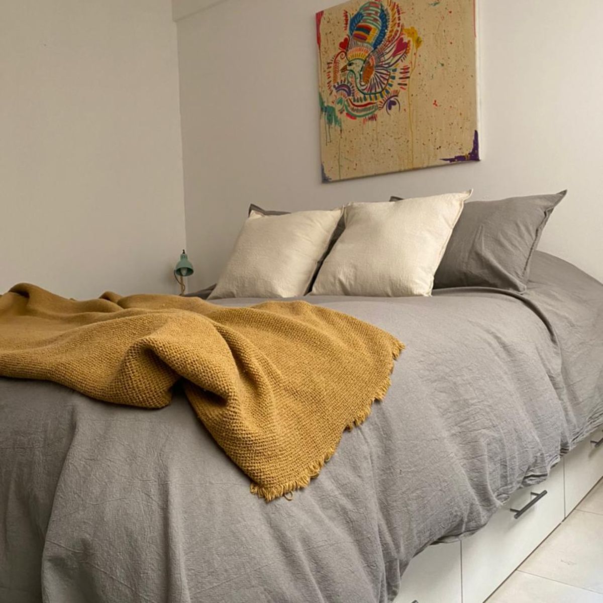 GENERICO - Funda De Plumón King + 2 Fundas 70x50 Tusor 100% algodon Gris