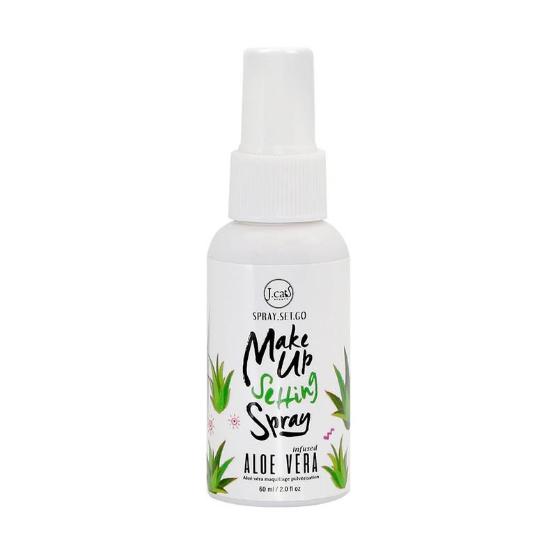 J CAT - Fijador de maquillaje Spray Set Go Aloe