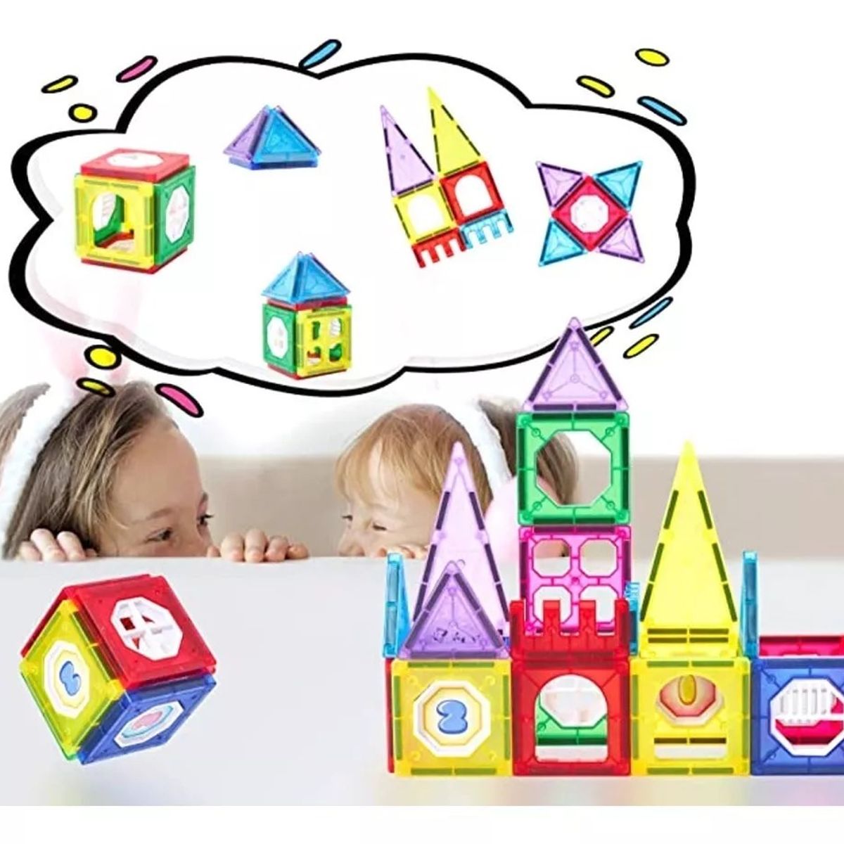 GENERICO - Juego De Construcción Magnético Imán Bloques Niños 32pzs