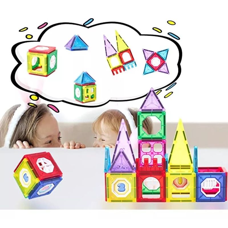 GENERICO - Juego De Construcción Magnético Imán Bloques Niños 32pzs