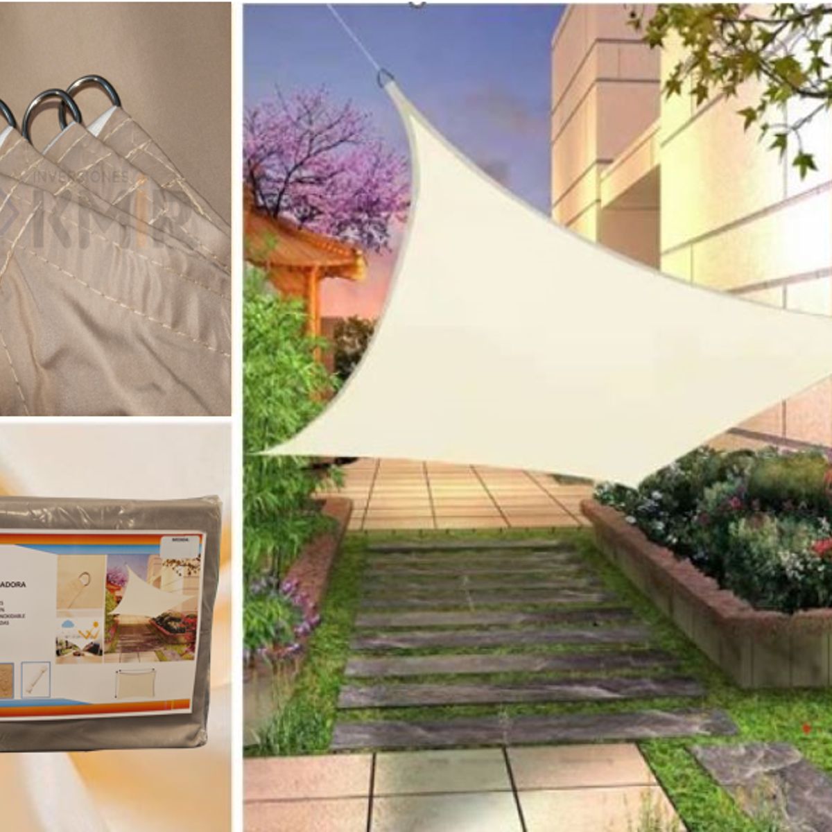 GENERICO - Vela Sombreadora 3x6 100% Impermeable.