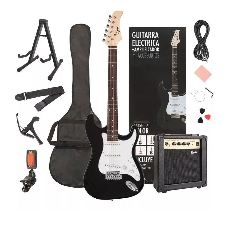 GENERICO - Guitarra Electrica Epic 39 Pack Amplificador+Accesorios BL