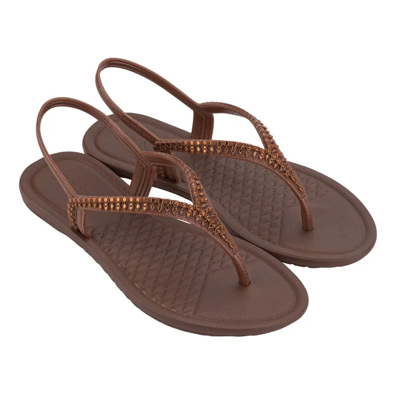 GRENDHA - Sandalia Mujer Café Brilha Grendha