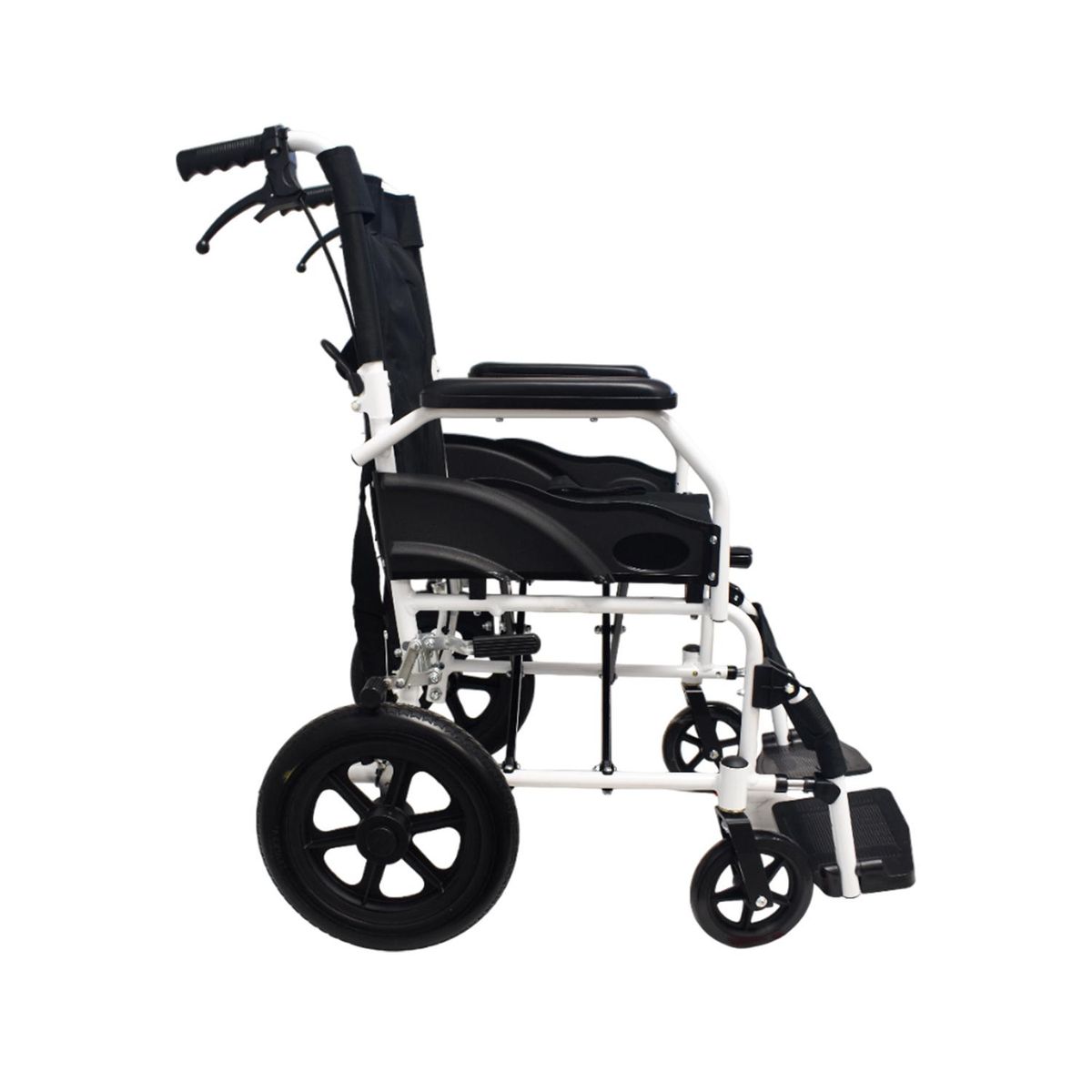 GLOMED - Silla De Ruedas De Transporte Geriatrica Ultra Liviana Gris