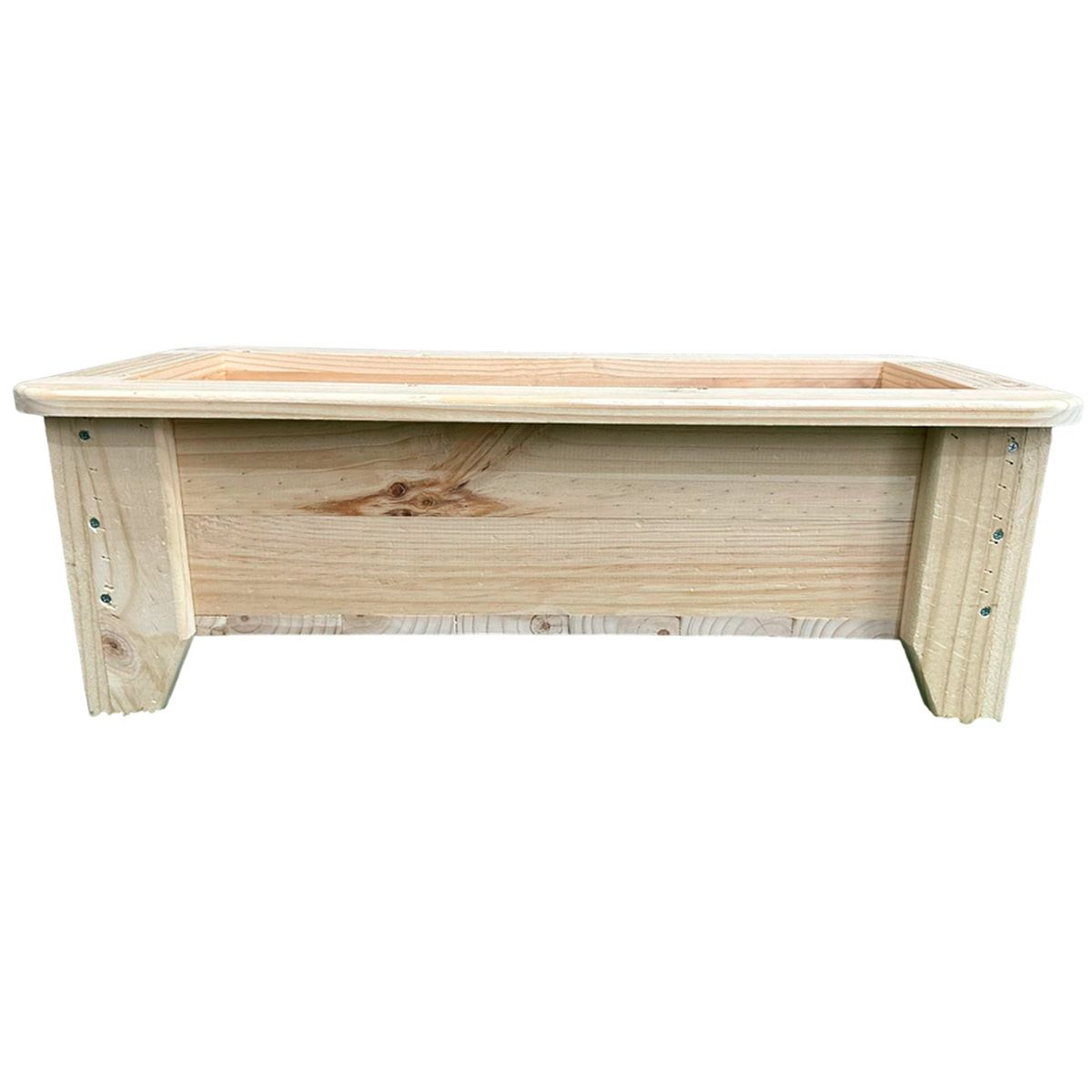 GENERICO - Macetero O Jardinera De Madera en bruto 125x35x30