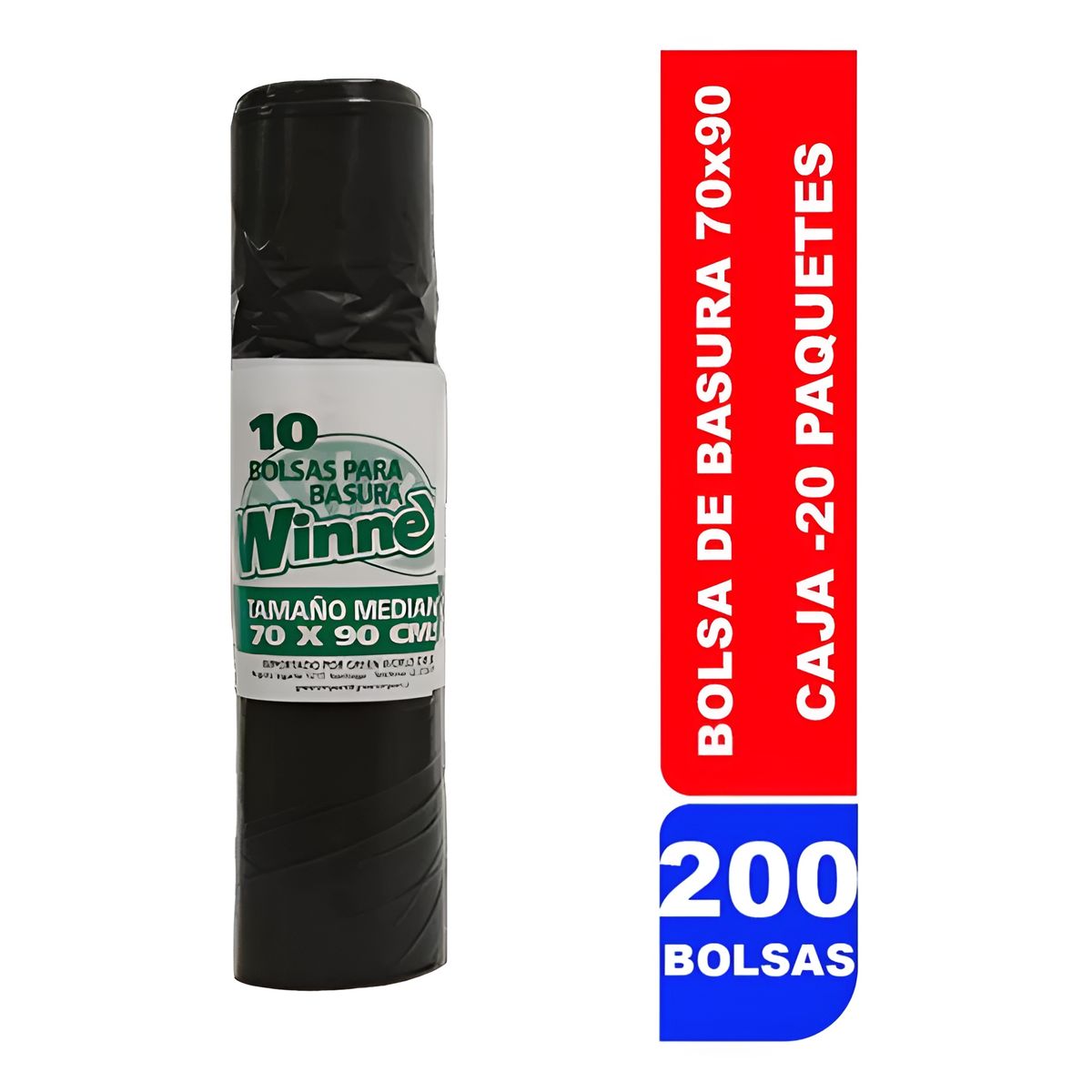 GENERICO - Caja Bolsa De Basura Pequeña - 70x90 Cms - 200 Uds - Winnex