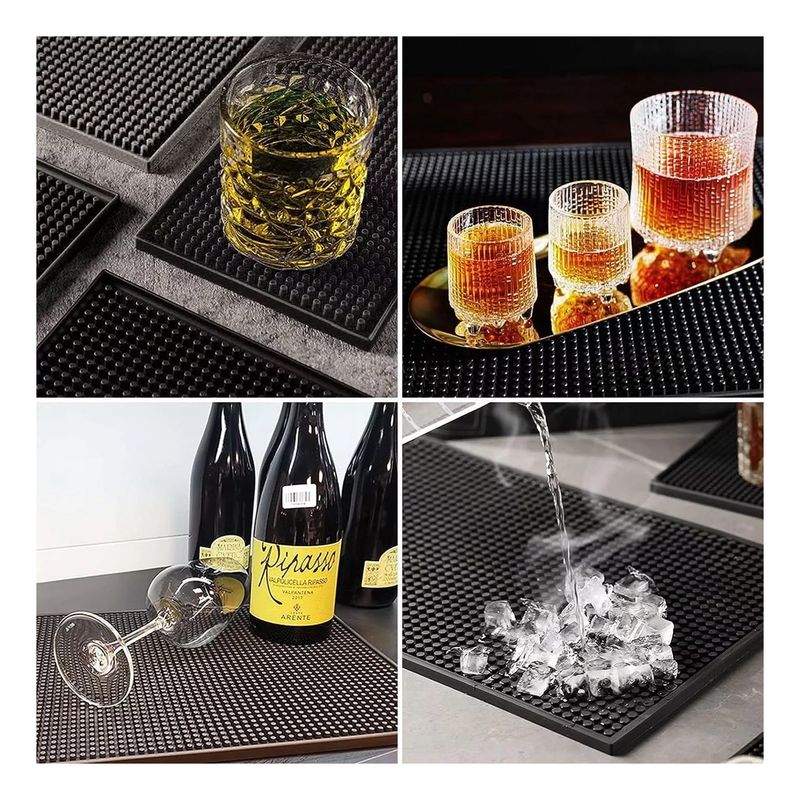 GENERICO - Goma Bar Barra Negra 45 X 30 Cm Escurridor Vaso Copas