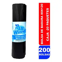 GENERICO - Caja Bolsa De Basura Pequeña - 80x120 Cms - 200 Uds - Winnex