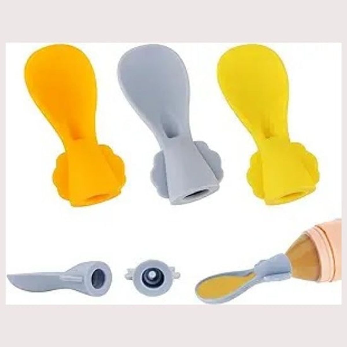 GENERICO - Cuchara silicona de bolsas comida para bebés