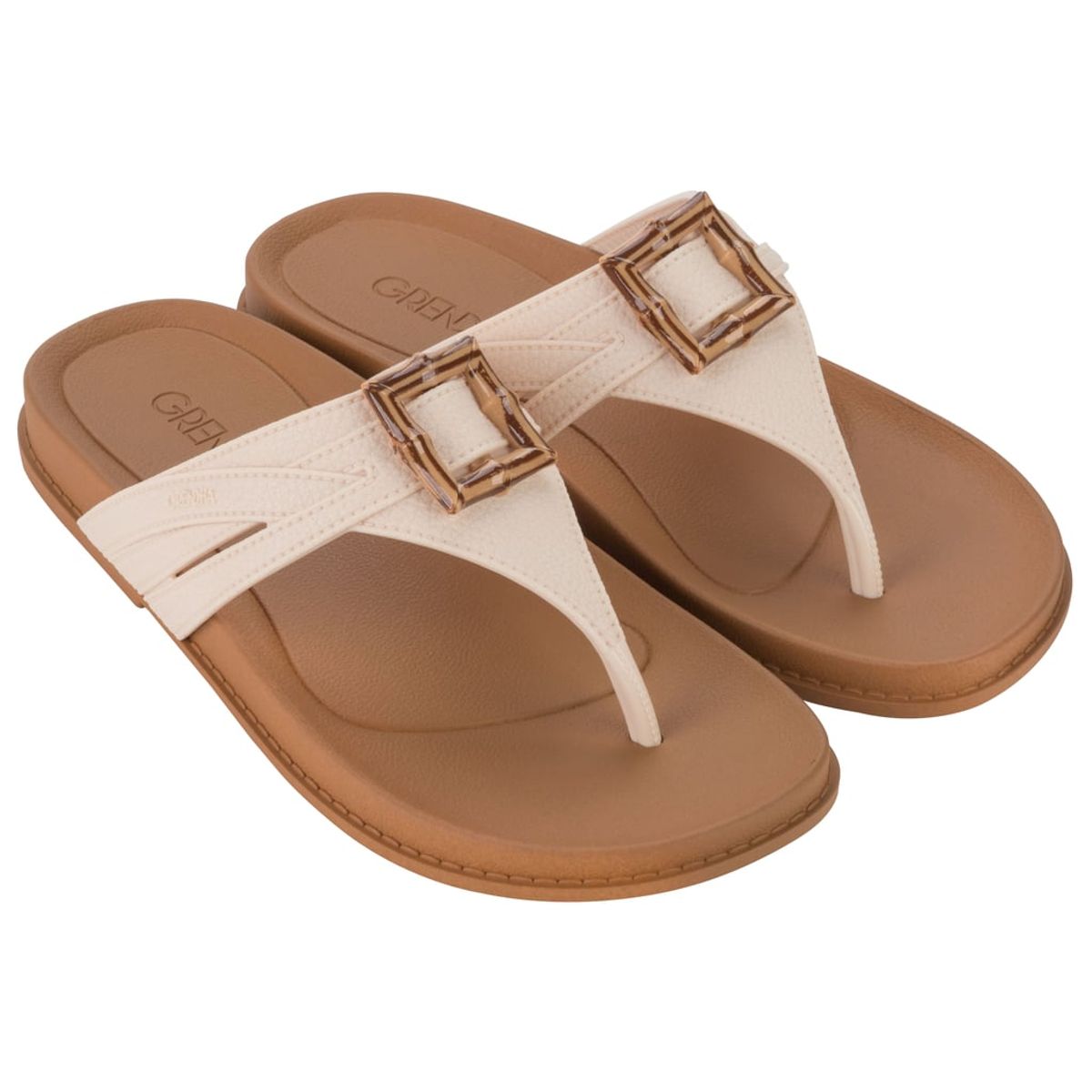 GRENDHA - Sandalia Mujer Hueso Abracar Grendha