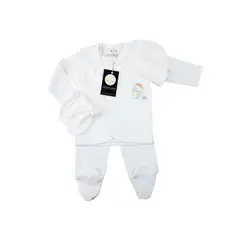 MOONWEAR - Ajuar 5 Piezas Bordado Winter Bear Algodón Peruano
