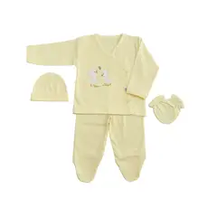 MOONWEAR - Ajuar 4 Piezas Bordado Little Ducks Algodón Peruano