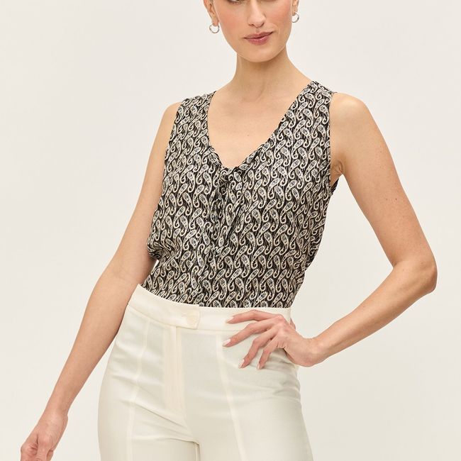 ASH - Blusa Sin Mangas Negro Mujer Ash