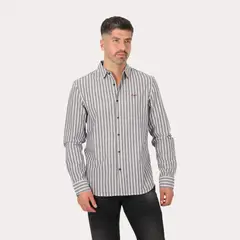 GANGSTER - Camisas ML Fake Linho Buriti Azul