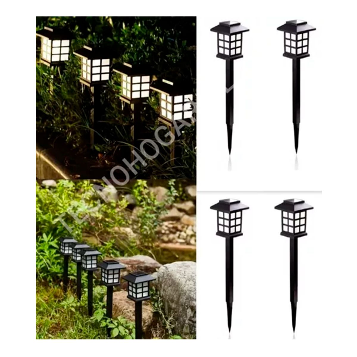 GENERICO - Pack X4 Lampara Solares tipo Antorchas LED con Estaca