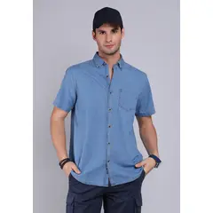 SOVIET - Camisa Denim Manga Corta