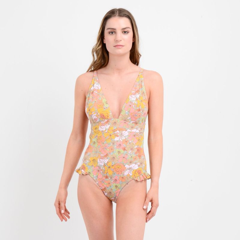 O'NEILL - TRAJE DE BAÑO ENTERO JANIS  VERDE CLARO / PASTEL