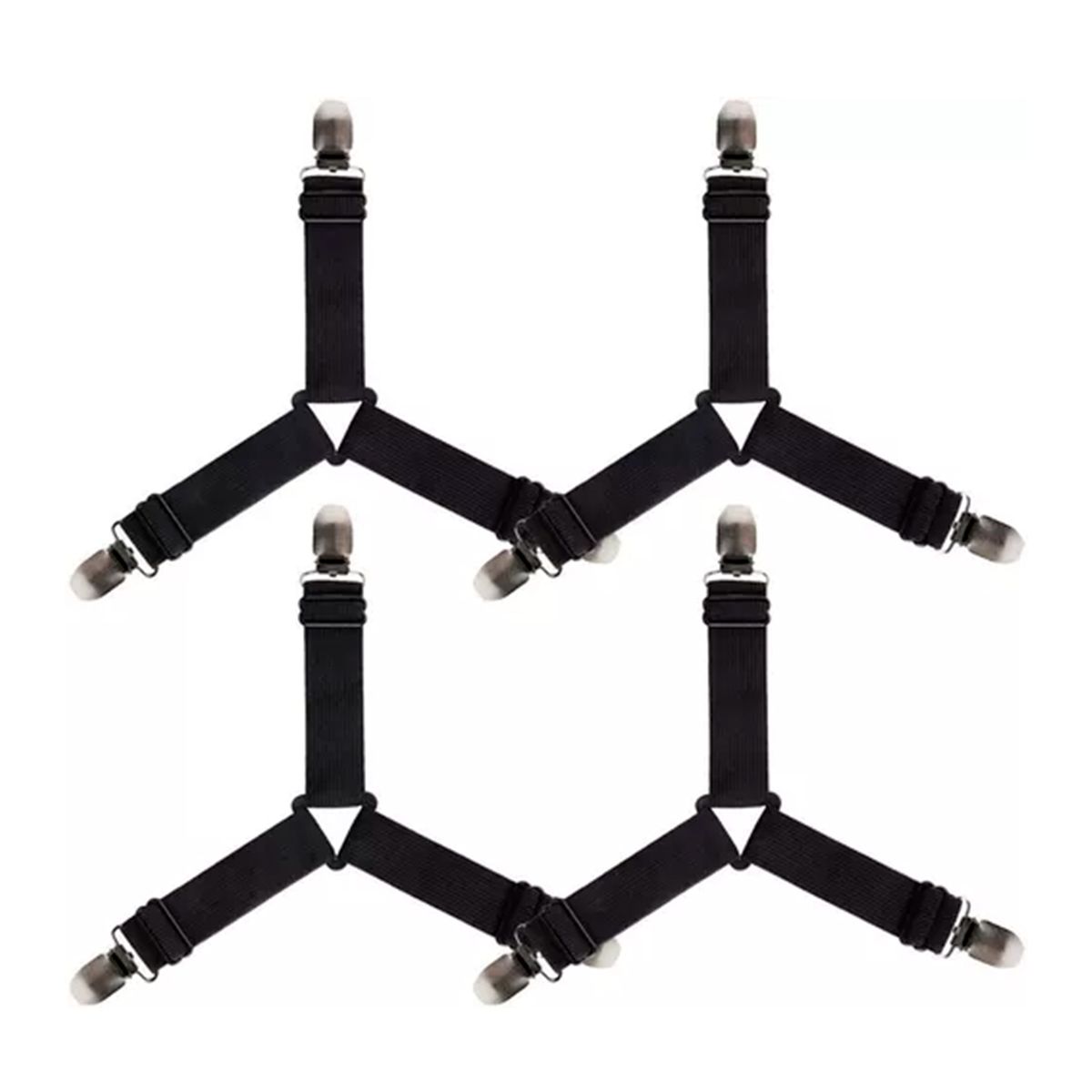 GENERICO - 4 Unidades Sujetadores De Sábana De Cama Correa Ajustable negro