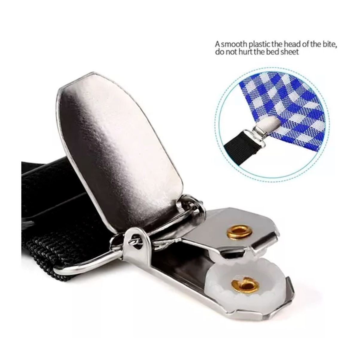 GENERICO - 4 Unidades Sujetadores De Sábana De Cama Correa Ajustable negro