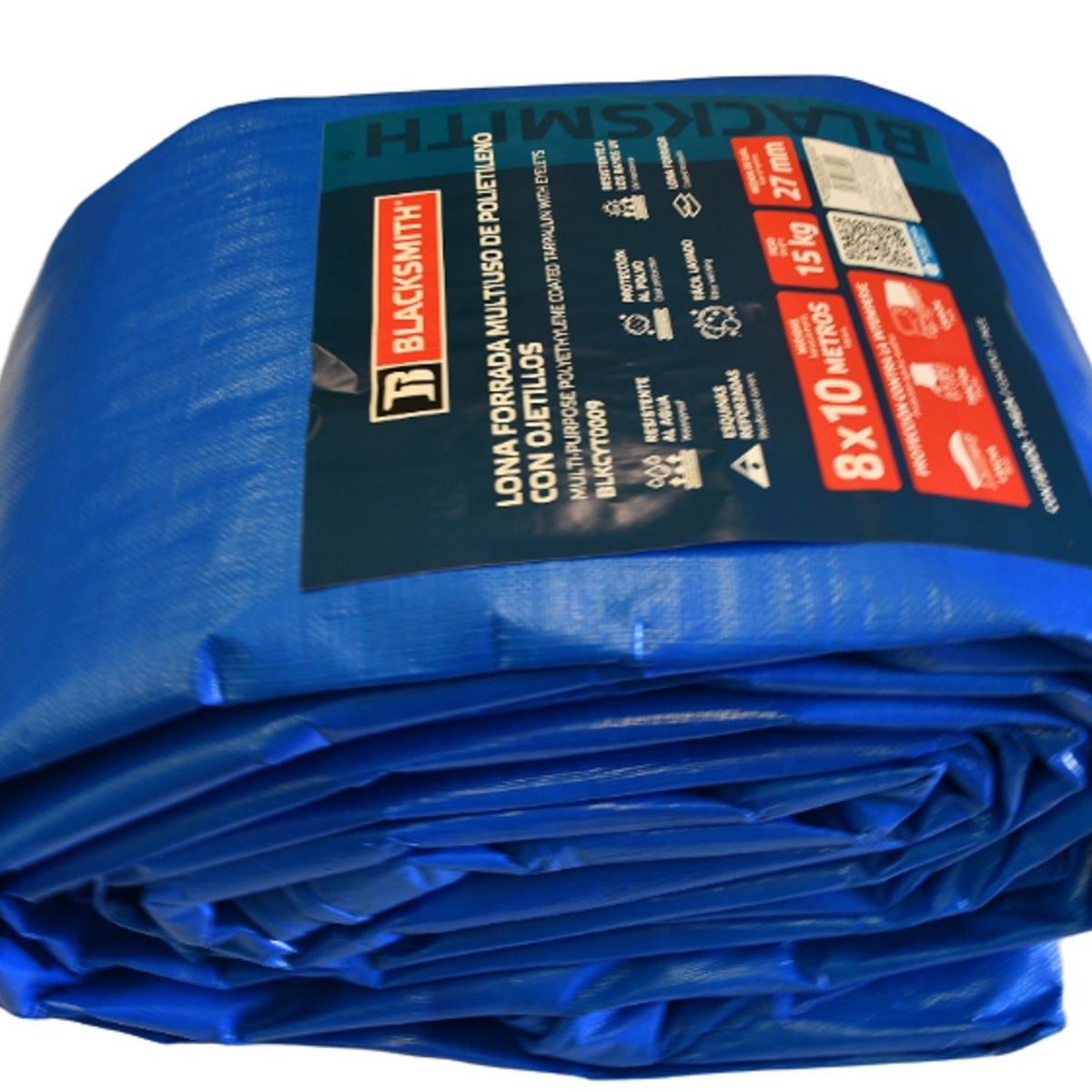 BLACKSMITH - LONA FORRADA DE POLIETILENO AZUL 8X10 MTS