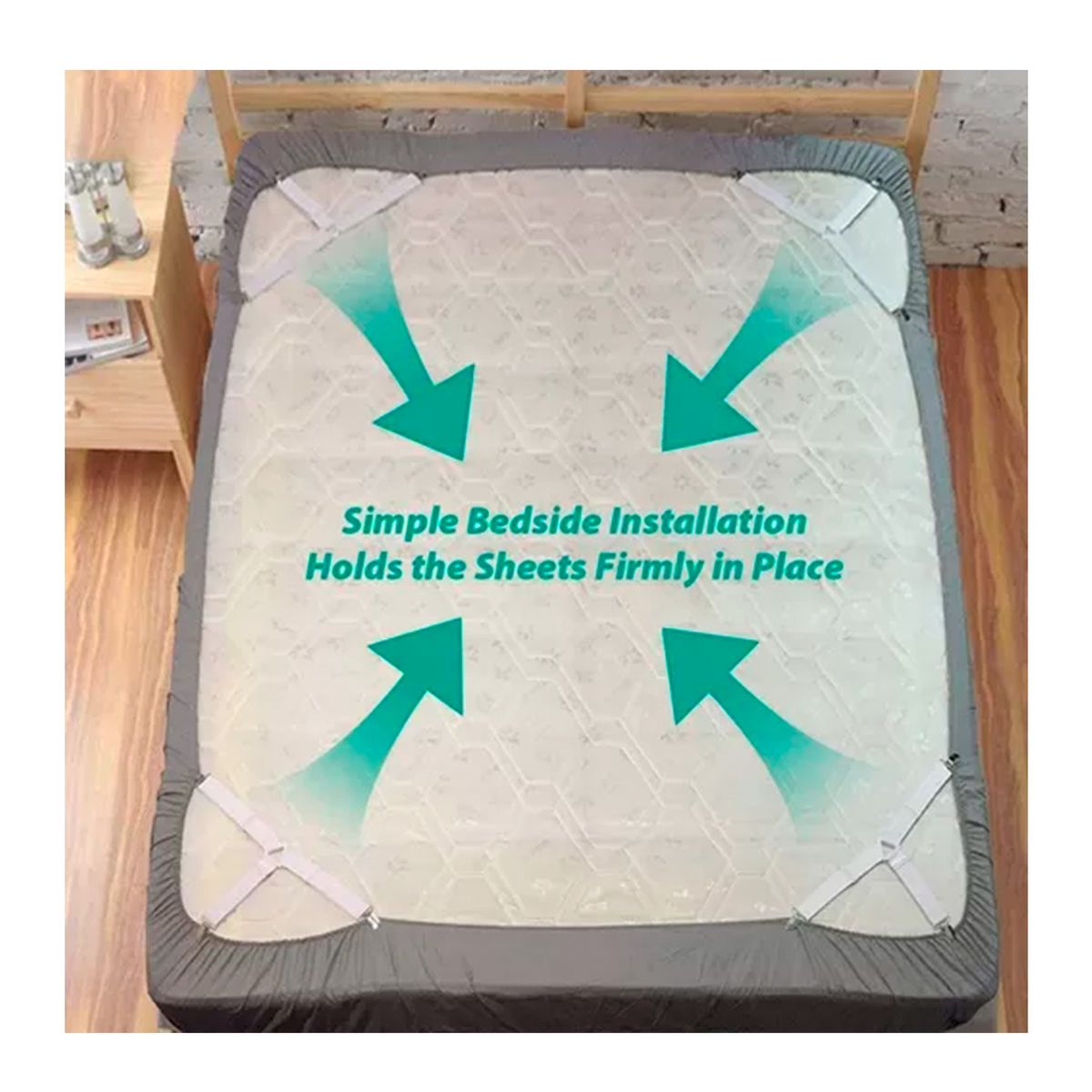 GENERICO - 4 Unidades Sujetadores De Sábana De Cama Correa Ajustable blanco