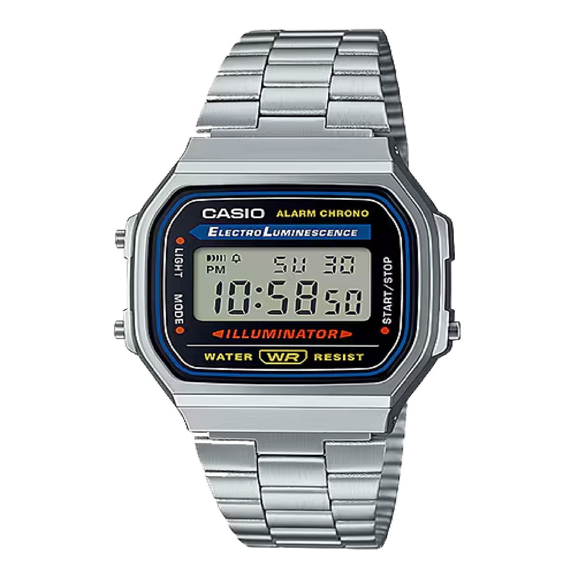 CASIO - Reloj A-168WA-1 Unisex Digital Acero