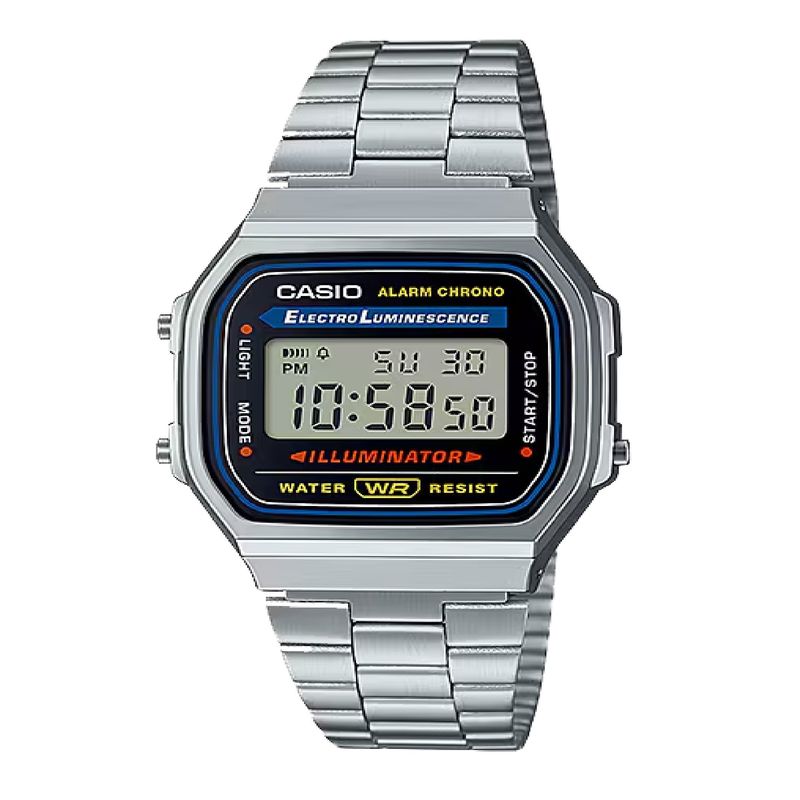 CASIO - Reloj A-168WA-1 Unisex Digital Acero