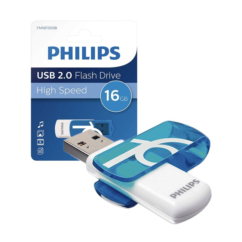 PHILIPS - Pendrive 16gb Philips Vivid Azul - SC