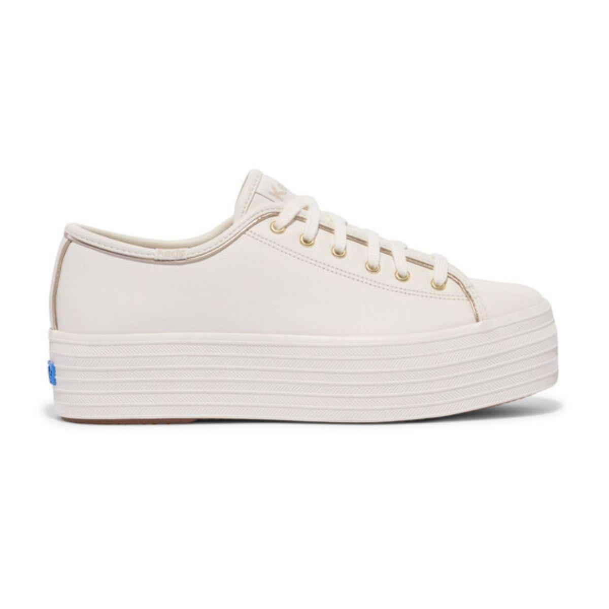 KEDS - Zapatilla Cuero Blanca Mujer Triple Up Piping KEDS