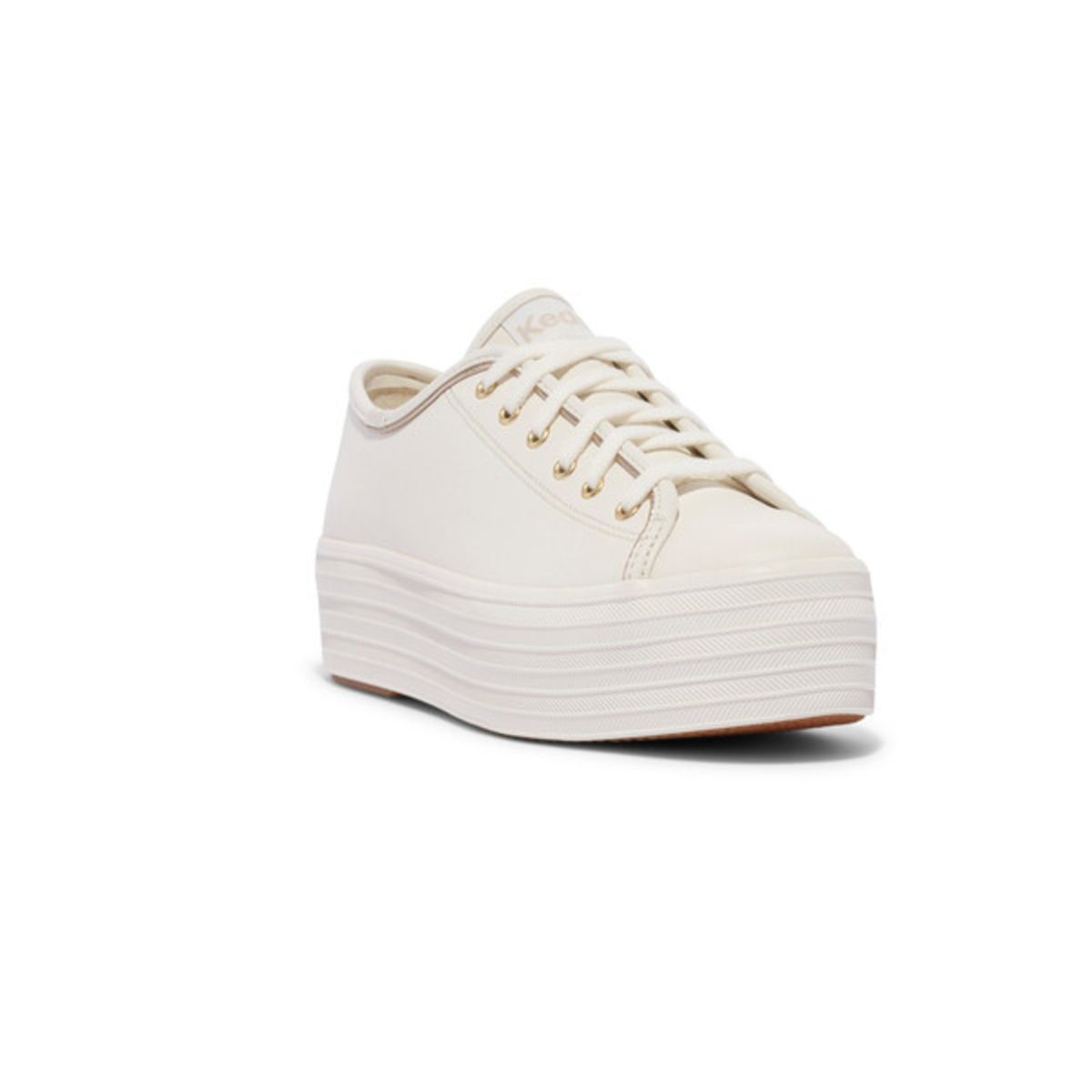 KEDS - Zapatilla Cuero Blanca Mujer Triple Up Piping KEDS