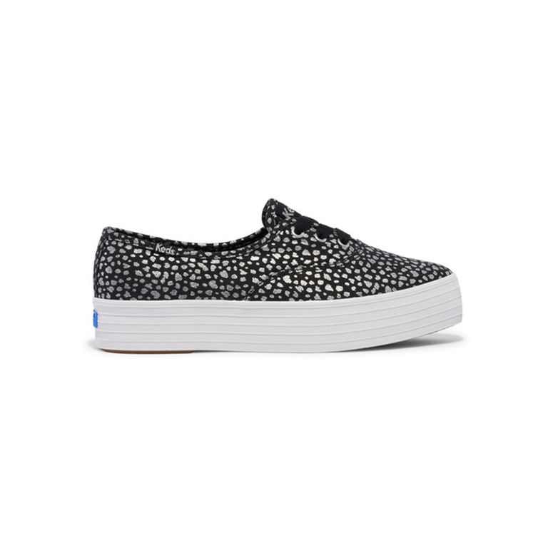 Zapatilla Negra Mujer Point Canvas