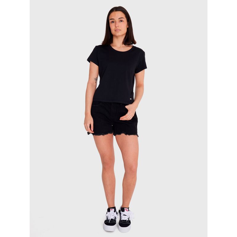 BILLABONG - Polera Mujer Essential Crop Negra BILLABONG