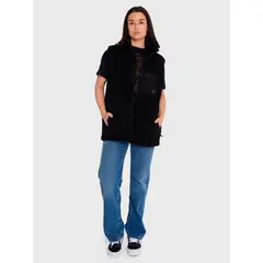7VEINTE - Polar Vest Sherpa sin mangas Negro Hombre