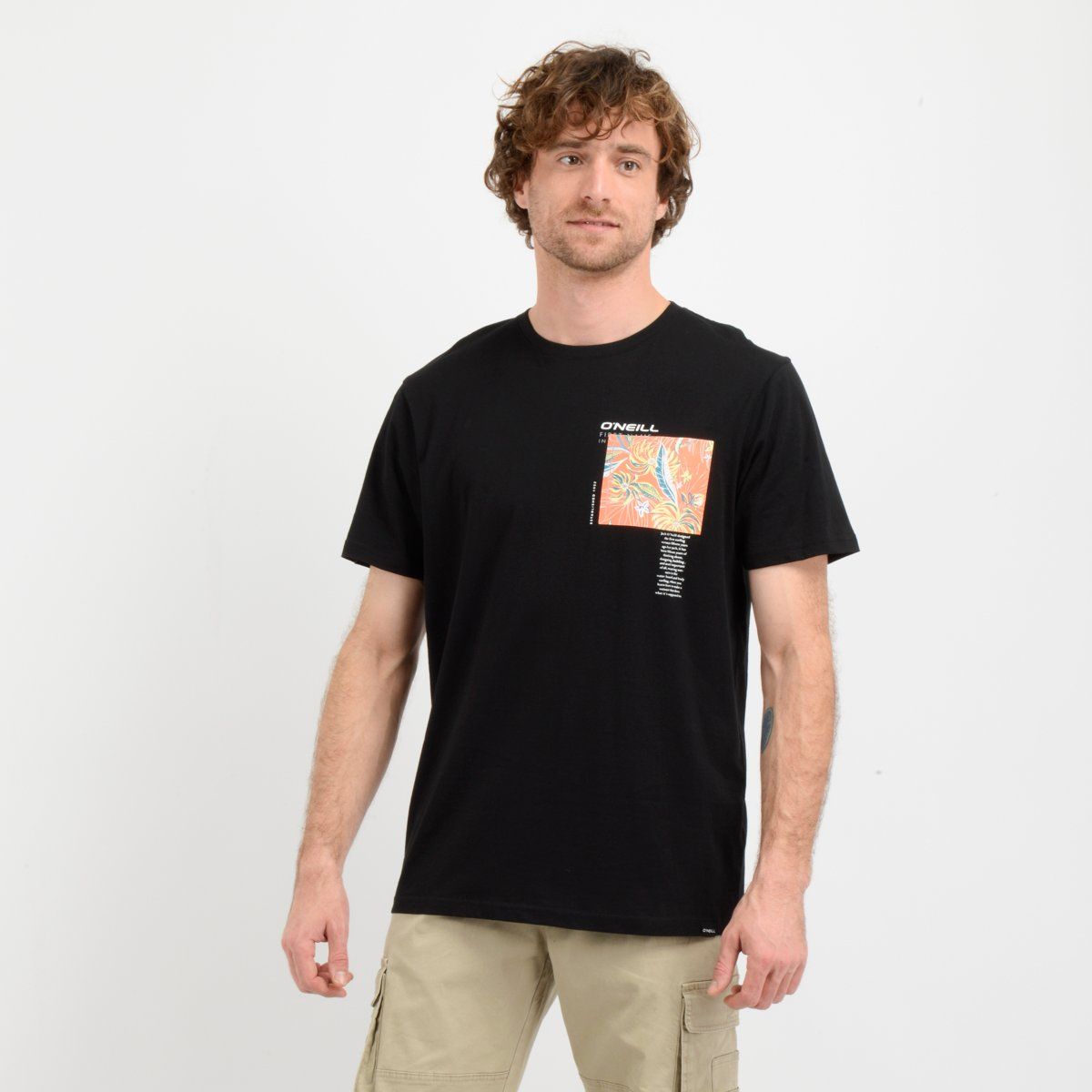O'NEILL - POLERA MANGA CORTA TROPIC  NEGRO