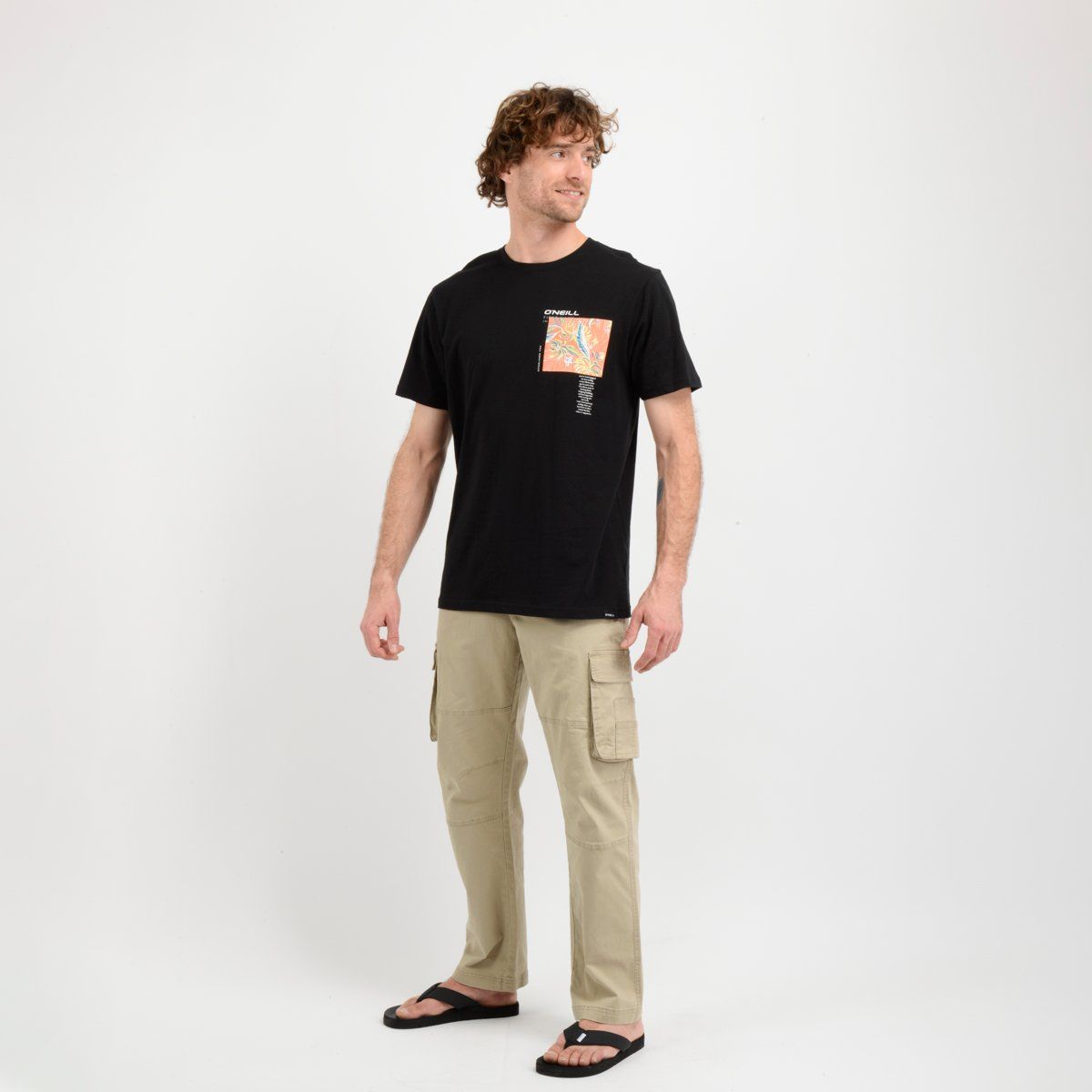 O'NEILL - POLERA MANGA CORTA TROPIC  NEGRO
