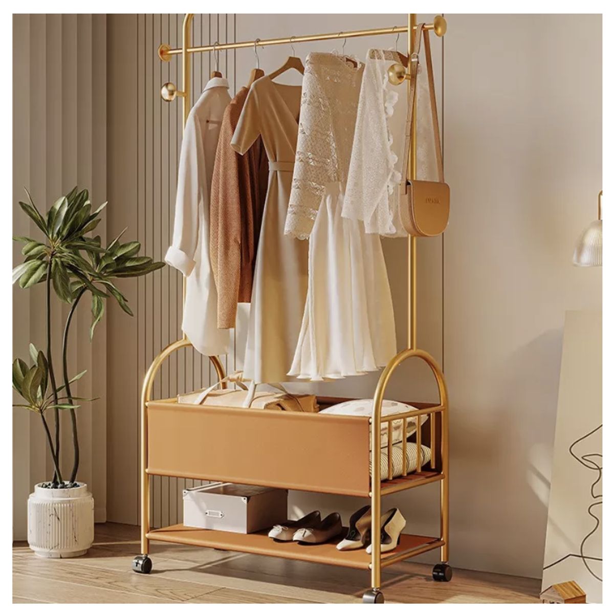 HOMER DESIGN - Perchero Organizador De Ropa 80x34x173 Cm Multifuncional