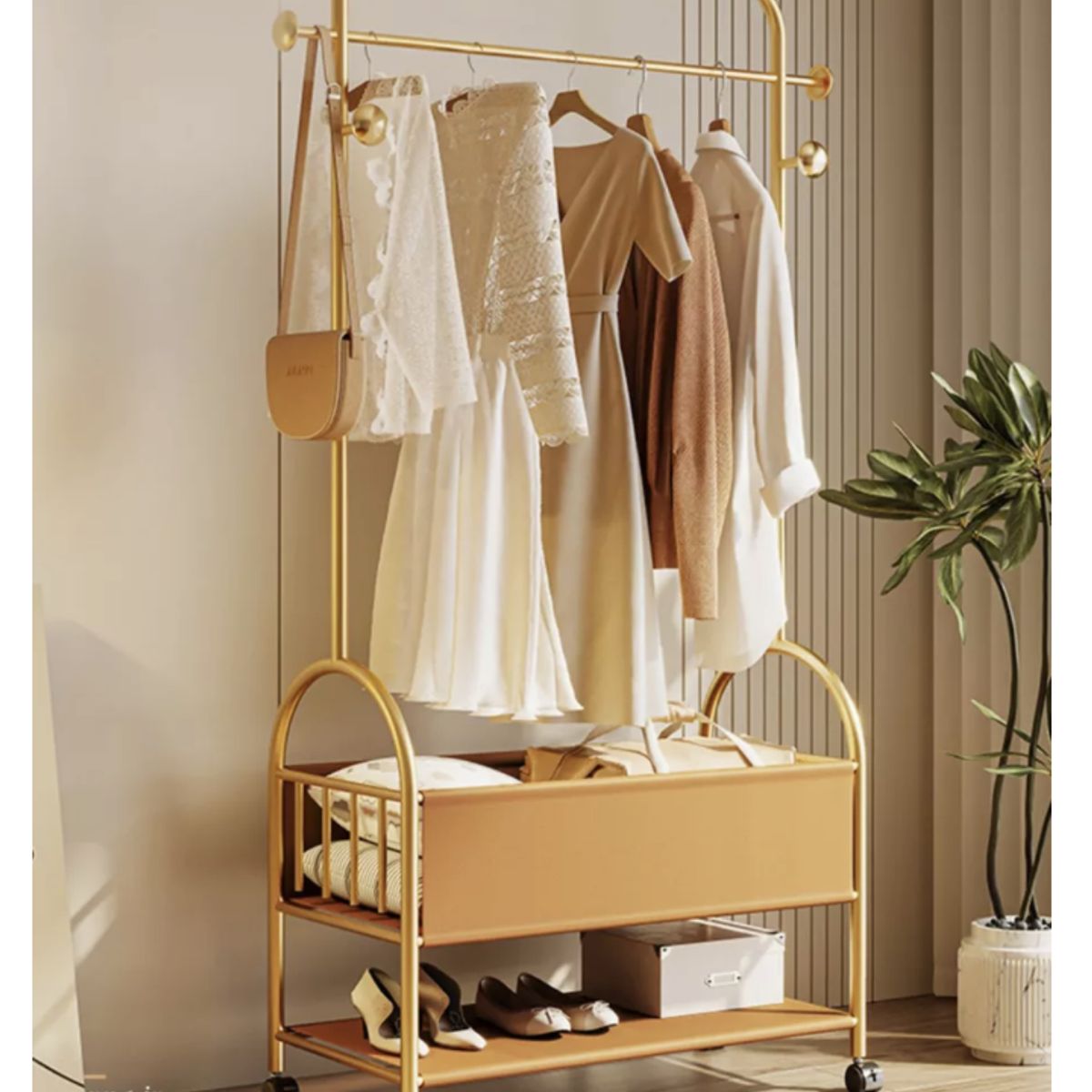 HOMER DESIGN - Perchero Organizador De Ropa 80x34x173 Cm Multifuncional