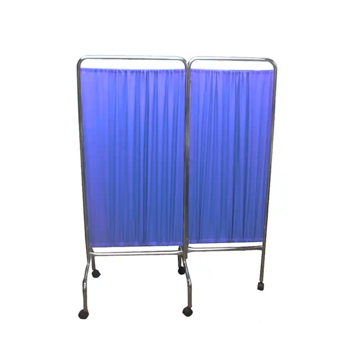 GLOMED - Biombo Separador 2 Cuerpos Acero Inoxidable - Azul