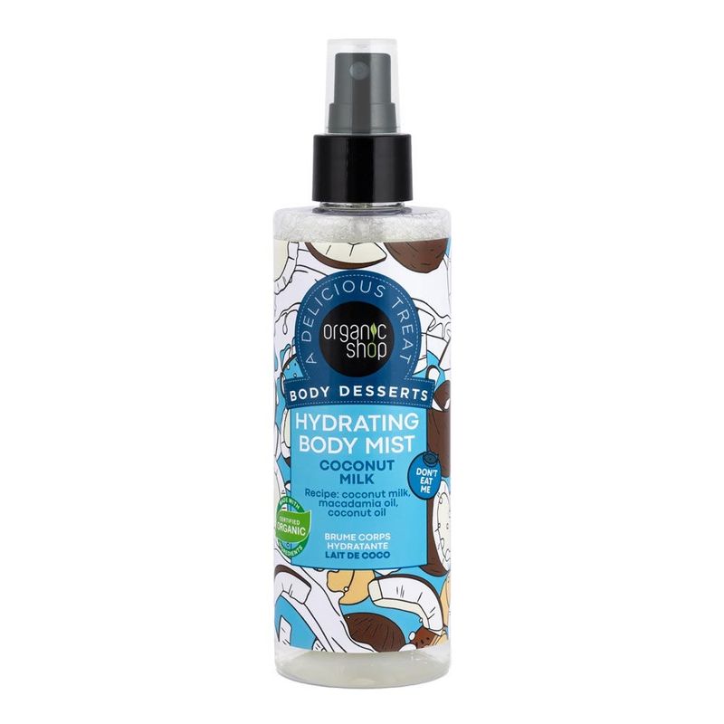 ORGANIC SHOP - Body Mist Hidratante de Coco 200 ml.-