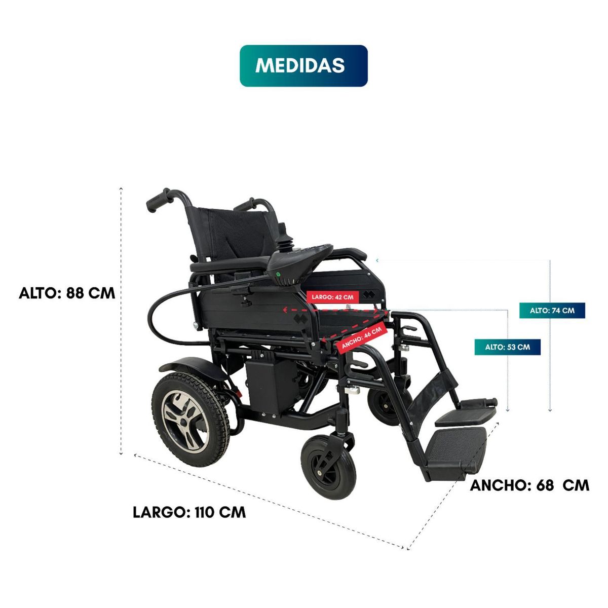 GLOMED - Silla De Ruedas Eléctrica B1 Premium Azul