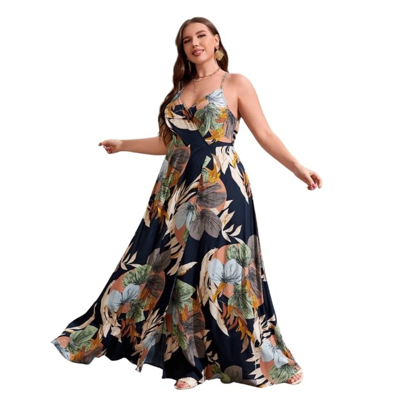 GEN - Vestido Tirantes Finos Estampado Tropical Shein Exclusive