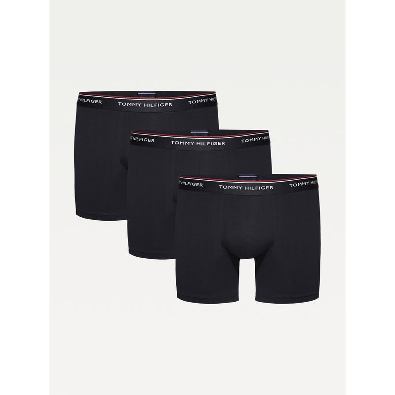 TOMMY HILFIGER - Pack De 3 Boxer De Algodón Con Logo Negro Tommy Hilfiger