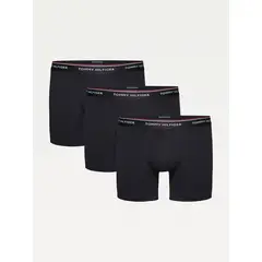 TOMMY HILFIGER - Pack De 3 Boxer De Algodón Con Logo Negro