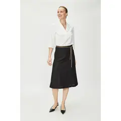MA GRIFFE - Falda Lino Cadena Negro Magriffe