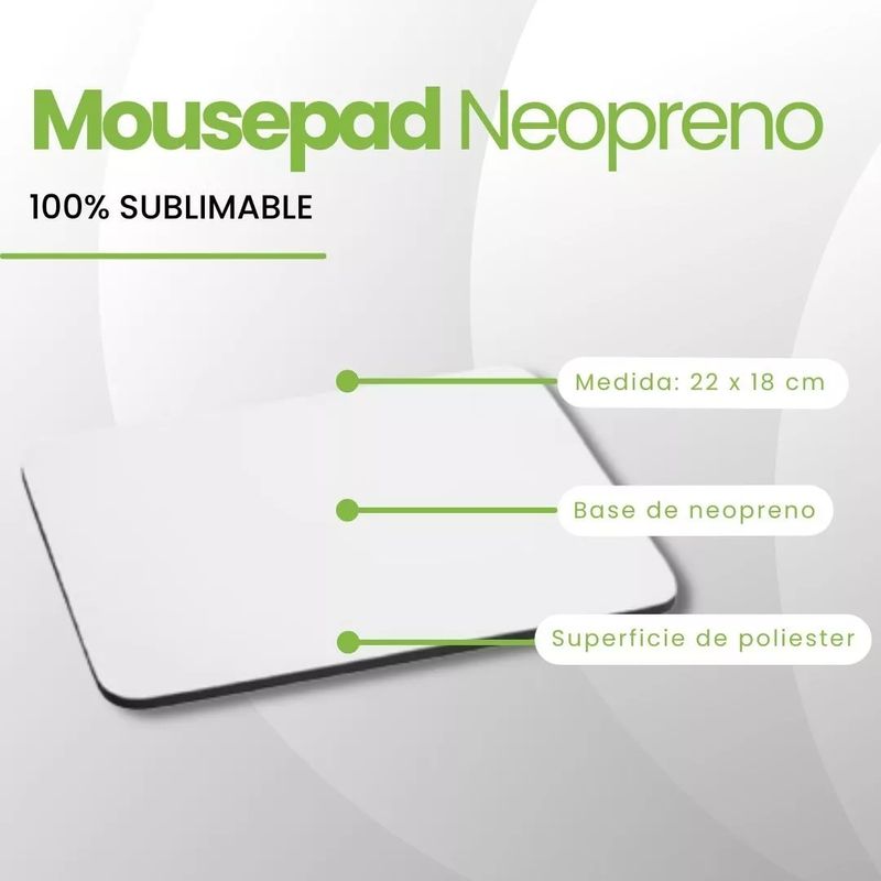 GENERICO - Mousepad Blanco Sublimable Pack por 10 Unidades 3mm Sublimación