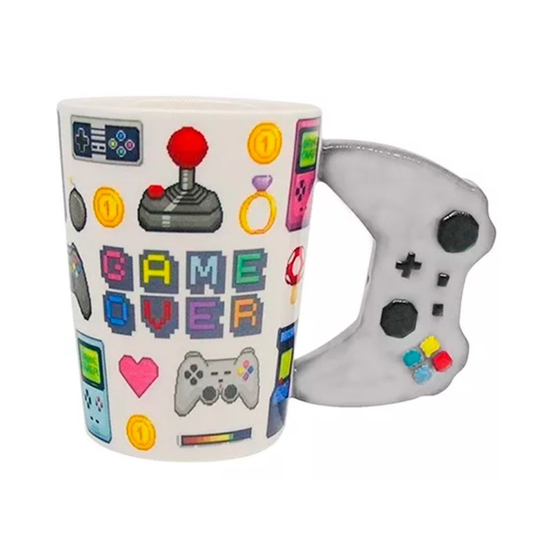 GENERICO - Taza Joystick Xbox Gris Game Over Ceramica
