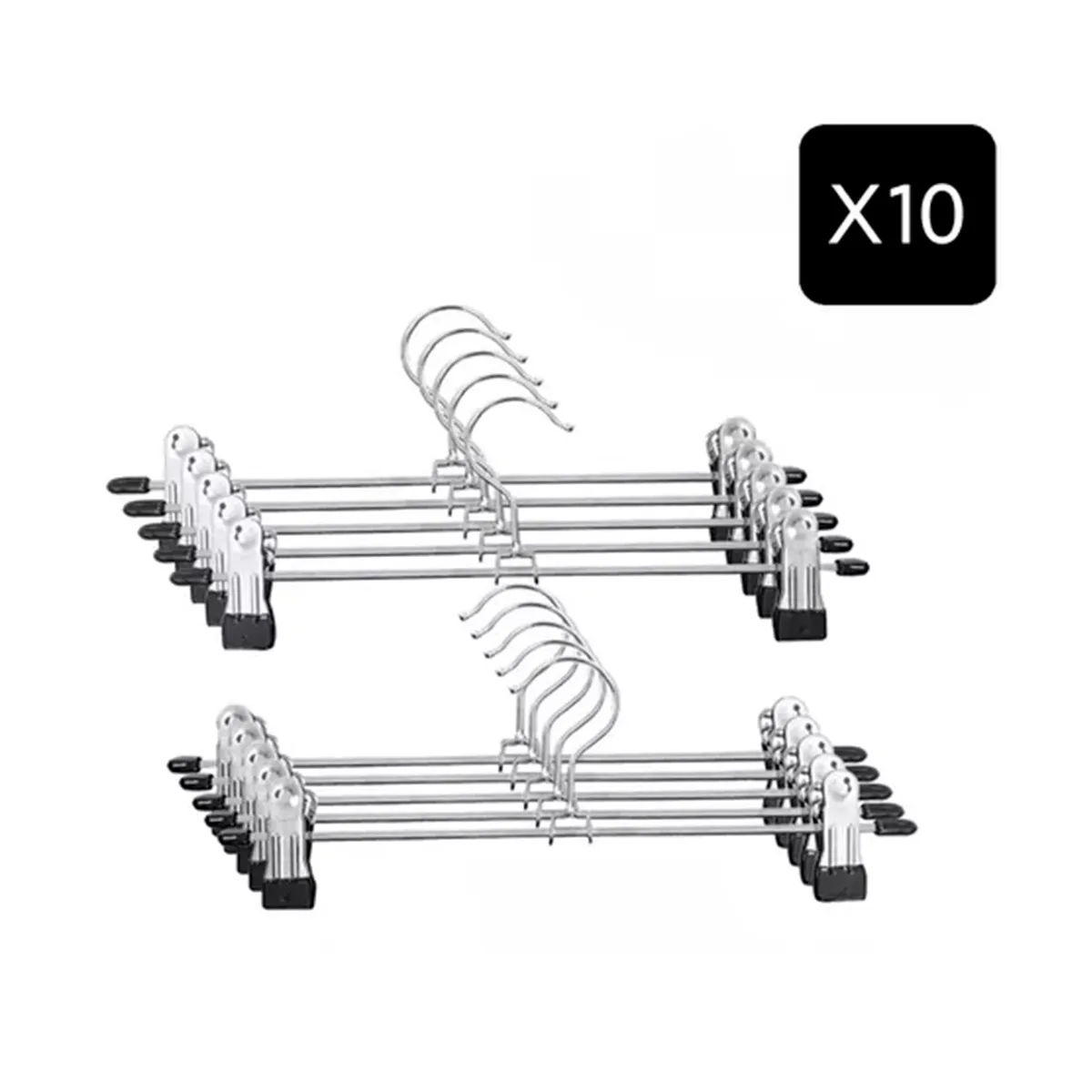 GENERICO - Pack 10 Colgadores De Metal Ganchos Perchero Ropa Pantalones